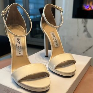 White Jimmy Choo patent leather